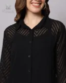 Black Net Shirt for Women | Self Designed