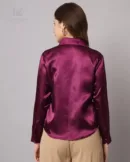 Solid Satin Formal Shirt for Women