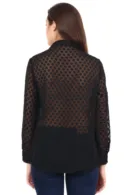 Black Dotted Shirt for Women