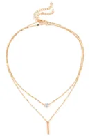 Buy Gold Rhinestone Layered Necklace