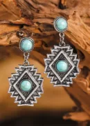 Geometric Rhombus Turquoise Earrings