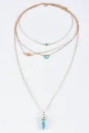 Gemstone Multi Layered Pendant Necklace