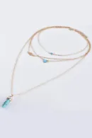 Gemstone Multi Layered Pendant Necklace