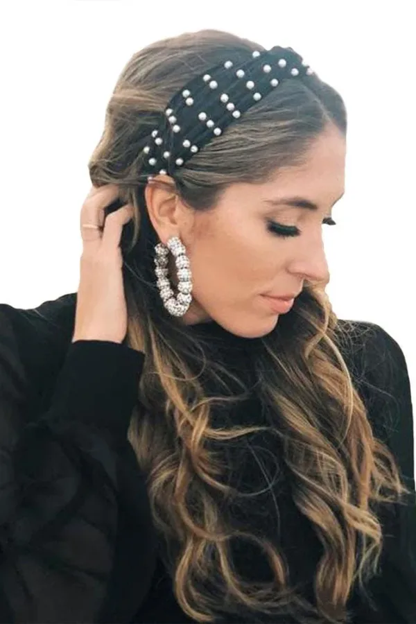 Velvet Knot Pearl Headband