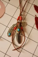 Feather Leaf Tassel Necklace