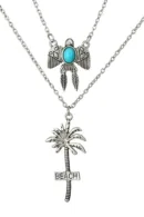 Beach Coconut Tree Thunderbird Multilayered Necklace