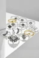 Bee Lotus Sunflower Rings